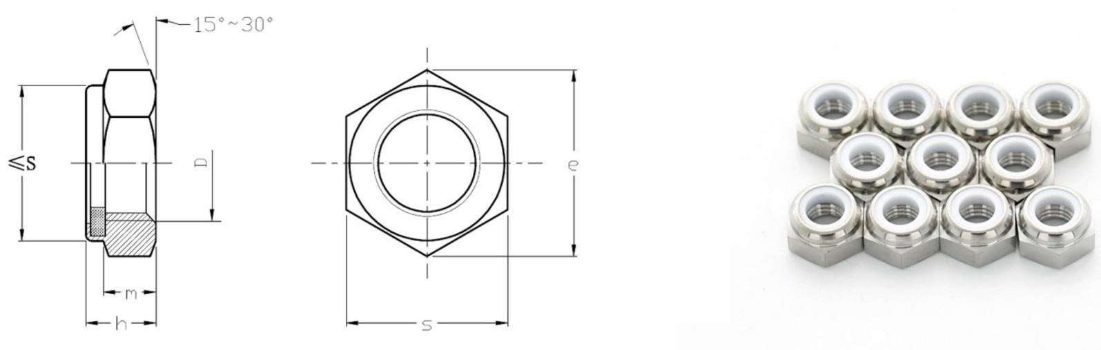 Prevailing Torque Type Hexagon Thin Nuts-non-metalic Insert เม็ดมีดชนิดบางแบบหกเหลี่ยมแบบมีแรงบิดเหนือกว่า