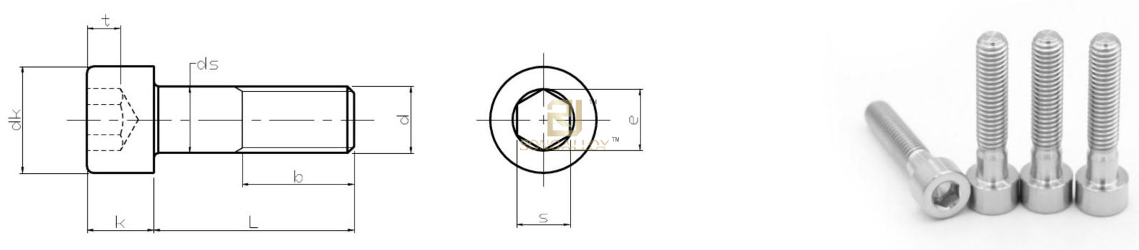 ISO4762 Titanium screw สกรูไททาเนียม ISO4762