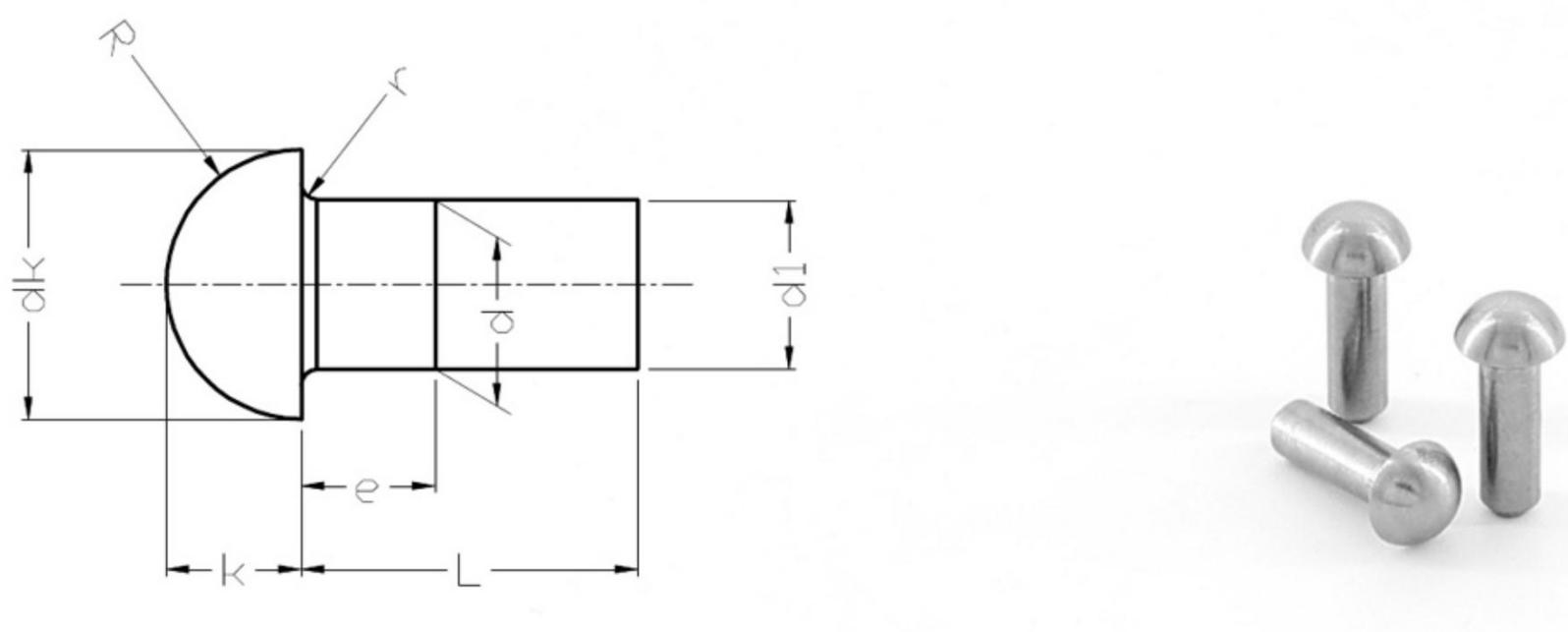 DIN660 Round Head Titanium Rivets หมุดไทเทเนียมหัวกลม DIN660