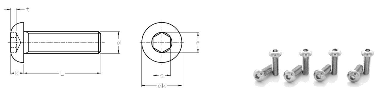 สกรูหัวจมหกเหลี่ยมไทเทเนียม ISO 7380