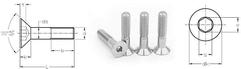 GB70.3 ขนาดสกรูไทเทเนียม