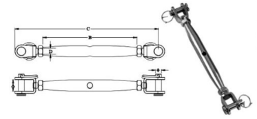 Turnbuckle ประเภทเฟรมที่มีน็อต (กราม+กราม)
